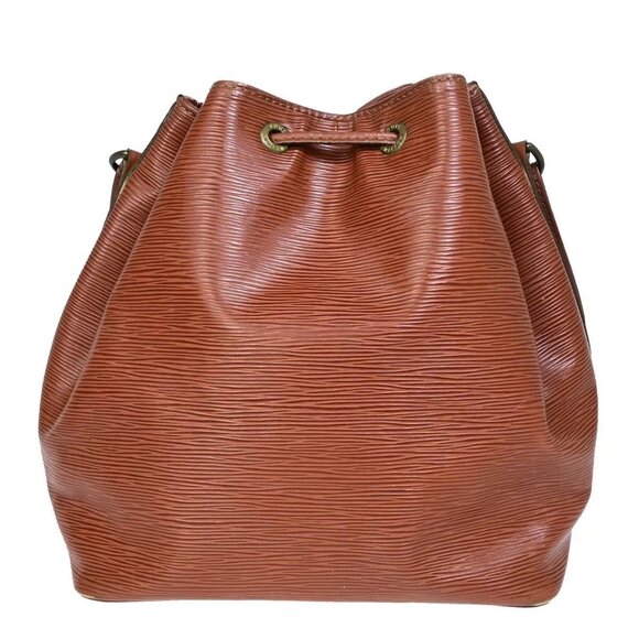 LOUIS VUITTON Petit Noe Drawstring Shoulder Bag Epi Leather Brown - Picture 3 of 16
